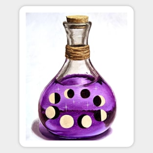 Wiccan bottle - moon phases Sticker